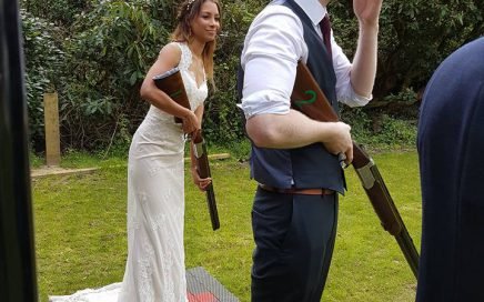 laser clay shooting at the wedding