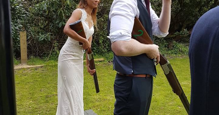 laser clay shooting at the wedding