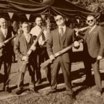 laser clay shooting the men at the wedding